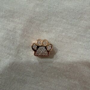 925 Sterling silver rose gold plated Sparkly Pawprint Charm, Pandora